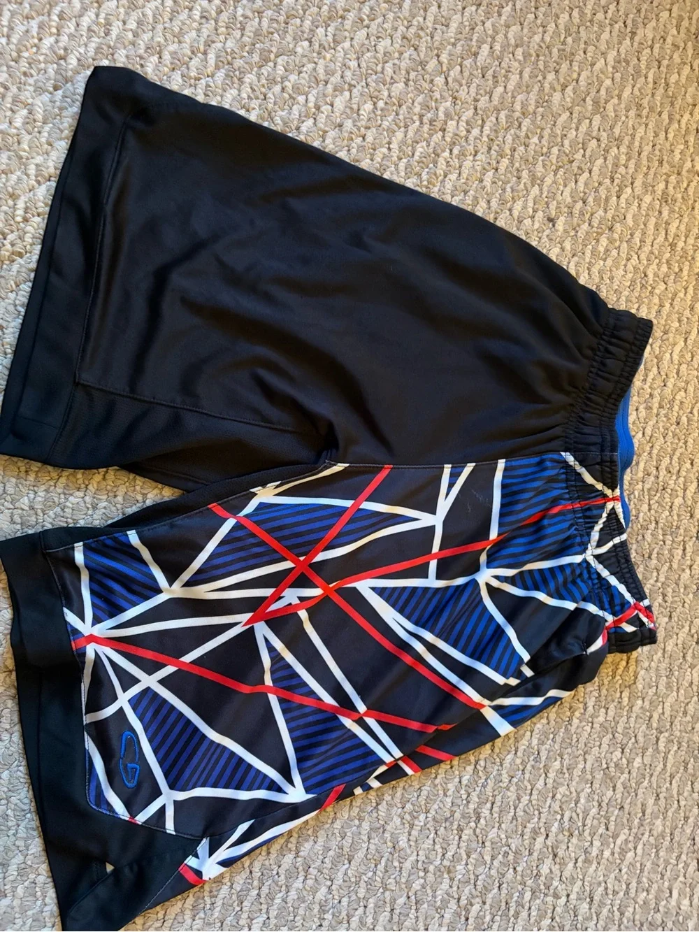 Champion Youth Athletic Shorts with Geometric Print - Black, Blue, Red, White